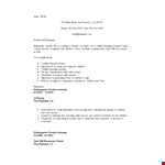 Sample Resume For Kindergarten Teacher Assistant example document template