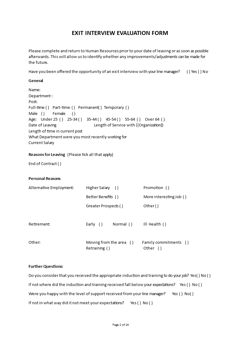 exit interview template example