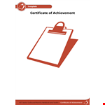 Certificate Of Outstanding Achievement Template example document template