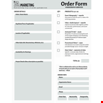 Samarketing Videography Orderform example document template