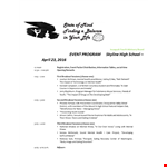 Free High School Event Program example document template