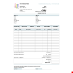 Commercial Invoice Template Excel example document template