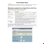 Employee Payroll Register Template example document template