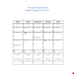 High School Schedule example document template 