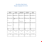 High School Schedule example document template