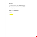 Application for Employment as a Journalist example document template