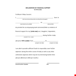 Financial Support Letter of Parent/Guardian - Letter of Support example document template