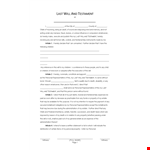 Create Your Last Will And Testament - Protect Your Estate Today example document template