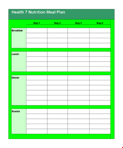 Meal Plan Template