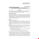 Internal Audit Strategic Improvement Plan example document template