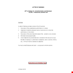 Warning Letter To Business Partner Template example document template