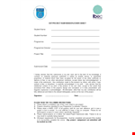 Example of a Project Submission Cover Sheet - Program, Please Review example document template