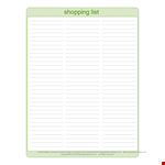 Grocery List Template - Organize Your Shopping List example document template