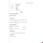 Professional Curriculum Vitae Template - Create Yours Today example document template