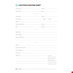 Professional Call Sheet example document template