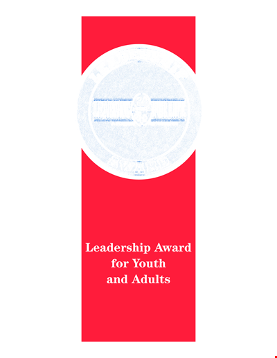 Youth Leadership Award Template