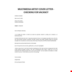 Multimedia Artist cover letter example document template