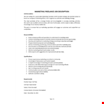 Marketing Freelance Job Description example document template