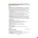 Technical Support Resume example document template