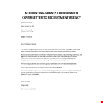 Grant manager cover letter sample, example document template