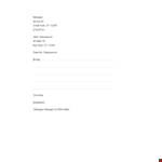 Formal Business Letter: Tips for Writing to Your Manager as a Small Business Salesperson example document template 