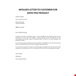 Apology letter to customer for bad product example document template 