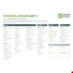 Waterproof Packing List Template - Organize Your Travel Essentials Easily example document template