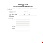 Lease Acknowledgement example document template 