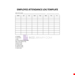 Employee Attendance Log Template example document template