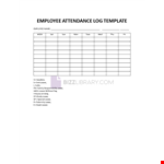 Employee Attendance Log Template example document template 