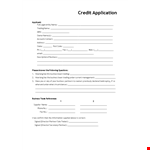 Business Credit Application Form for Trading Companies | Easy to Use example document template