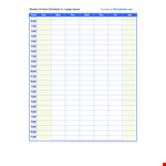 Weekly Hour Schedule Template example document template