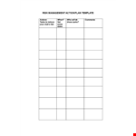 Risk Management Action Plan Template example document template