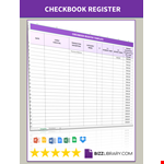 Checkbook Register Template example document template