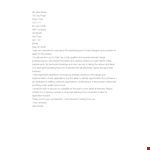 Web Graphic Designer Job Application Letter example document template