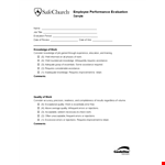Church Employee Performance Evaluation Form example document template
