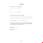 Free Bill of Sale example document template