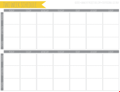 Week Schedule Calendar Template