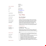 Java Developer example document template