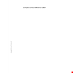 Formal Business Reference Letter example document template