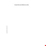 Formal Business Reference Letter example document template 