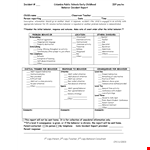 Sample Behavior Incident Report example document template