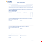 Credit Variations: Letter of Explanation for Inquiries example document template 