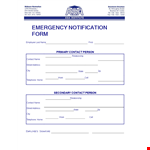 Institute Employee Emergency Notification Form example document template