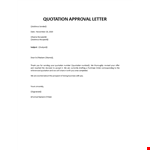 Quotation Approval Letter example document template