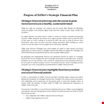 Financial Strategic Plan Template example document template