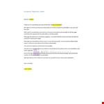 Academic Rejection Letter Example example document template