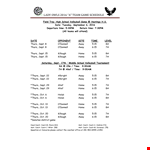 Team Game Schedule Template example document template