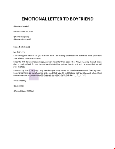 Emotional Letter To Boyfriend