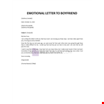Emotional Letter To Boyfriend example document template 